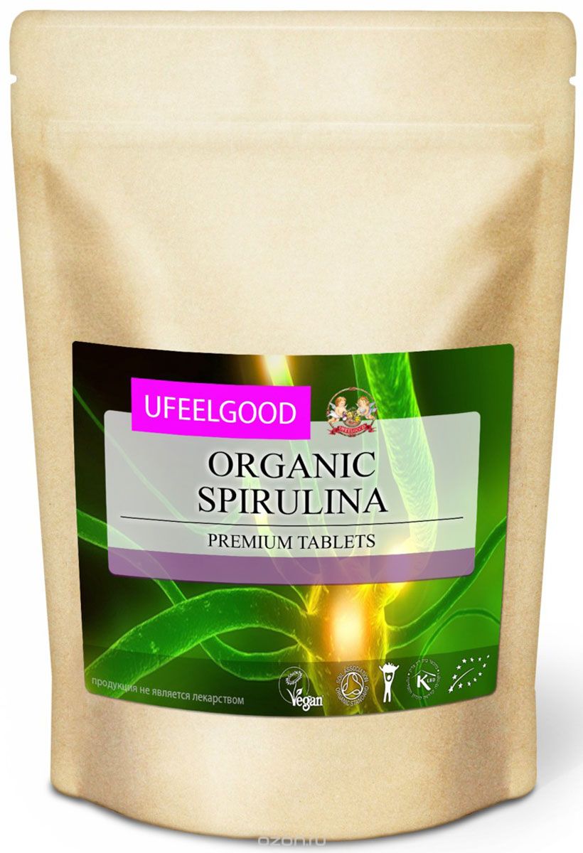 UFEELGOOD Organic Spirulina Premium Tablets    , 100 